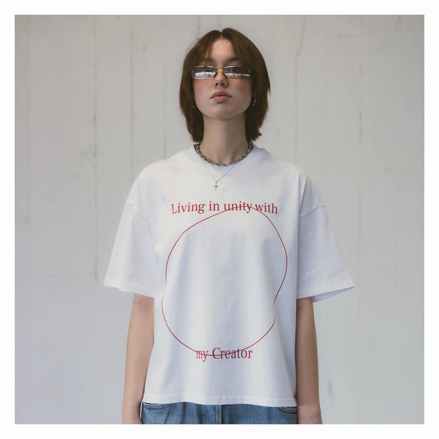 One – White Boxy Tee