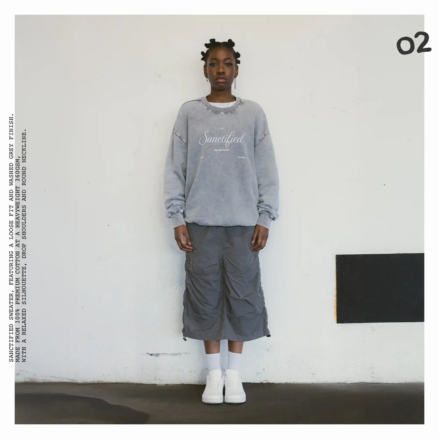 Sanctified – Washed Grey Sweater