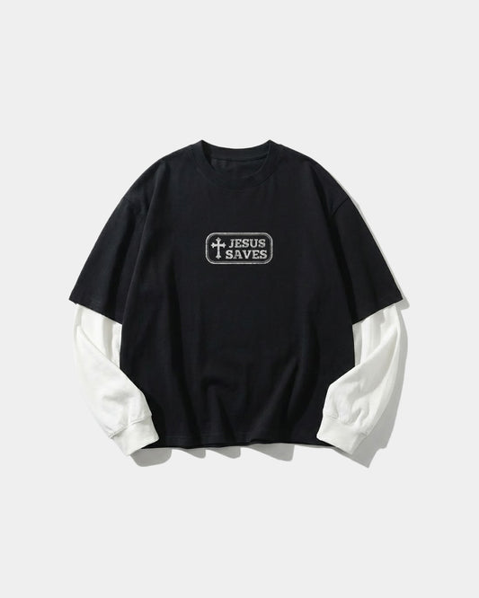 Jesus Saves – Layered Longsleeve