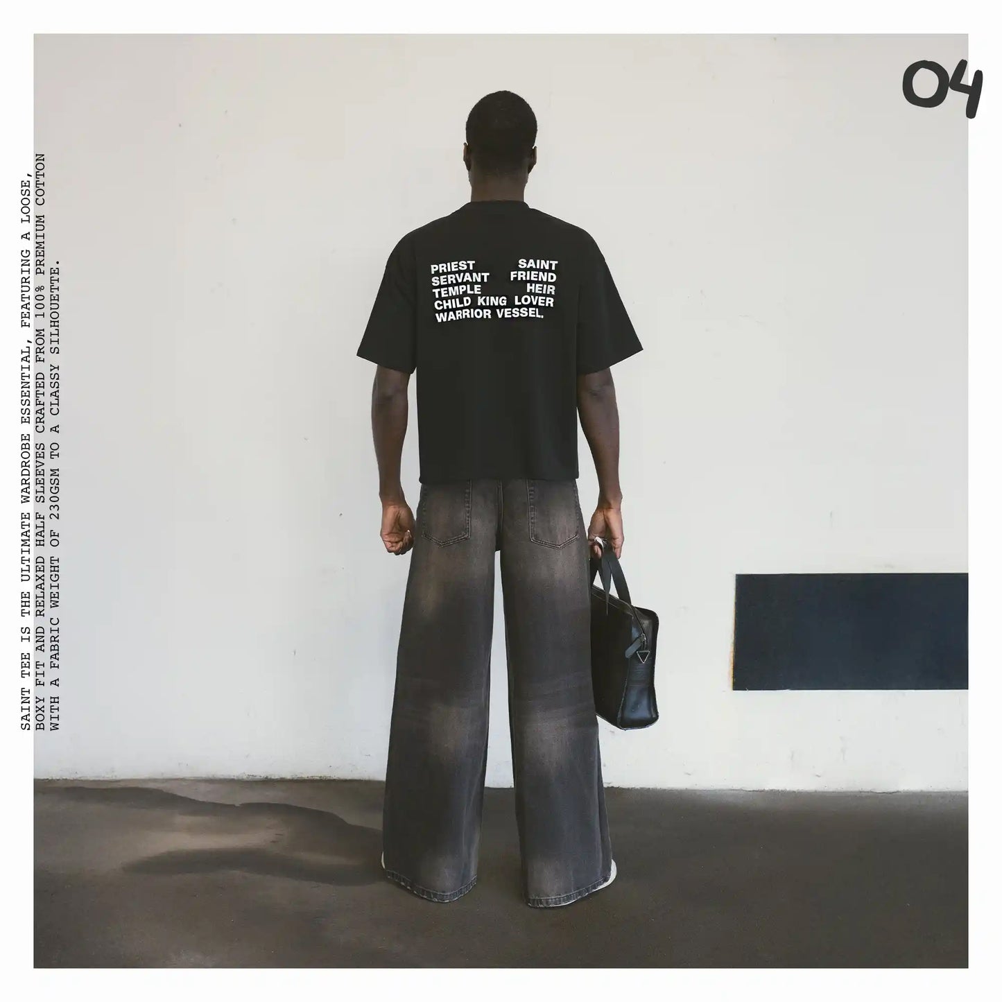 Saint – Black Boxy Tee V.2